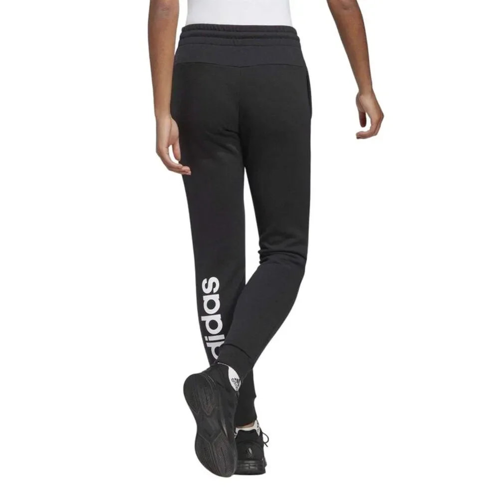 Adidas Womens/Ladies Linear Slim Joggers / Black/White - Picture 2 of 4